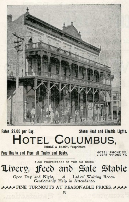 1898 Directory Hotel Columbus